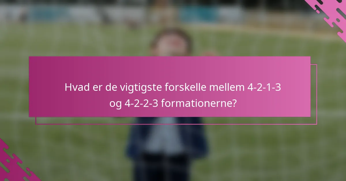 Hvad er de vigtigste forskelle mellem 4-2-1-3 og 4-2-2-3 formationerne?