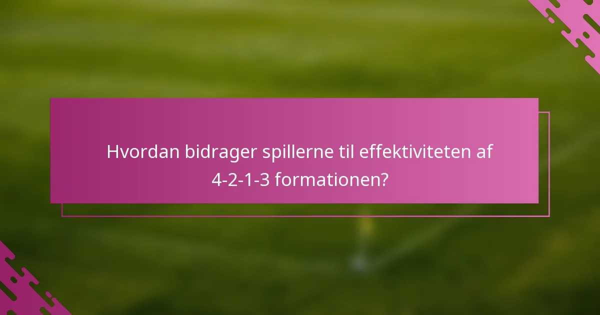 Hvordan bidrager spillerne til effektiviteten af 4-2-1-3 formationen?
